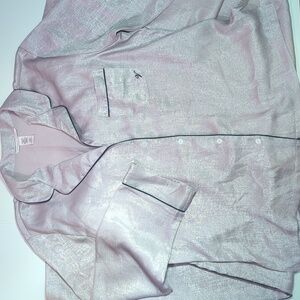 Victoria's Secret Fiona Foil Pink  Long Sleeve Button Up Pajamas M